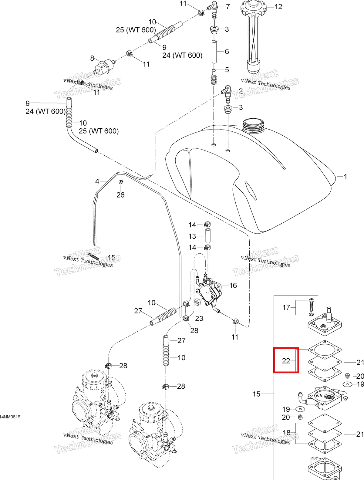 Деталь 404902400 (Прокладка) на схеме узла 2006 Ski-Doo Skandic SWT 550F Fuel System 550