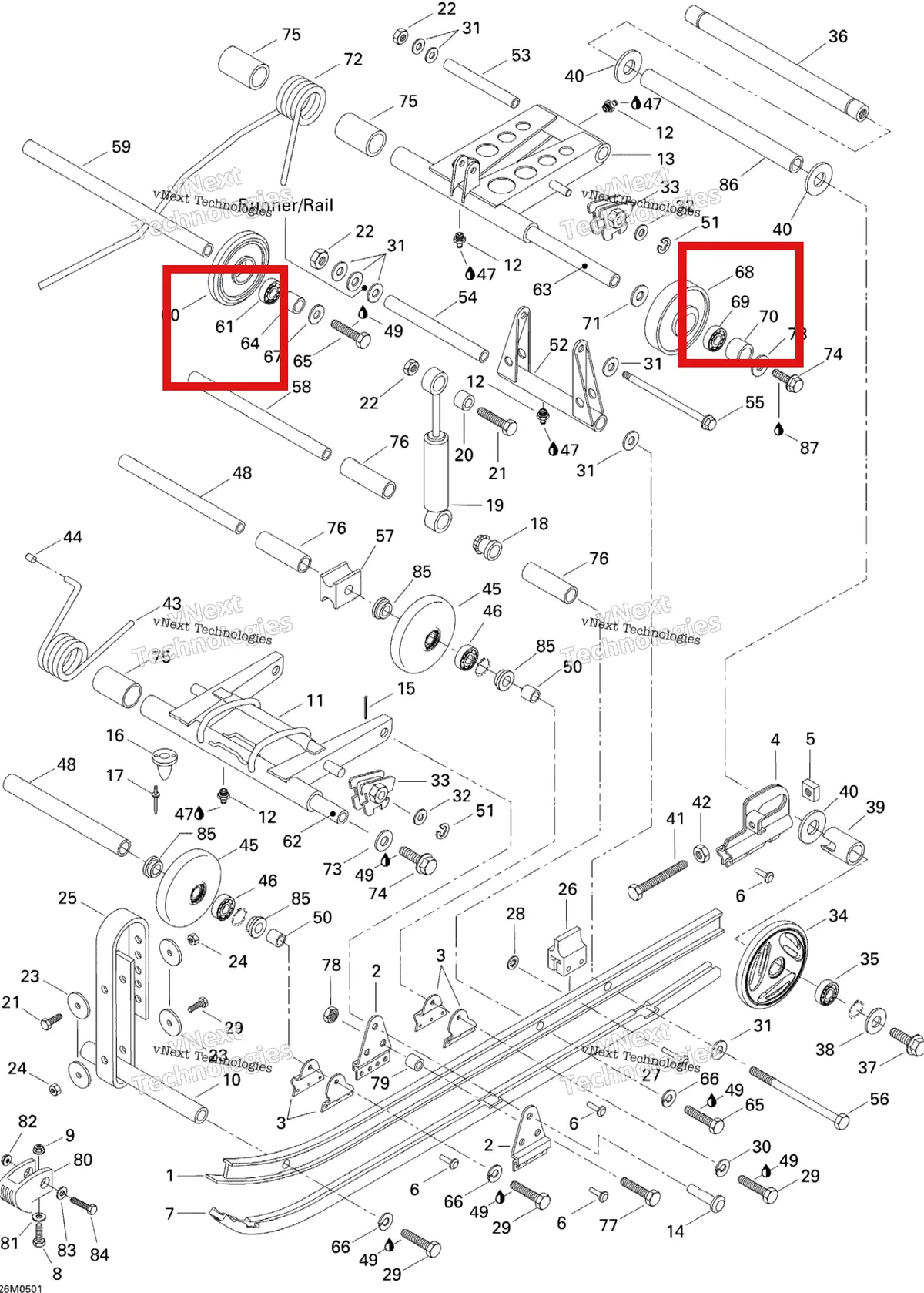 Деталь 405404600 на схеме узла 2005 Ski-Doo Tundra R Rear Suspension