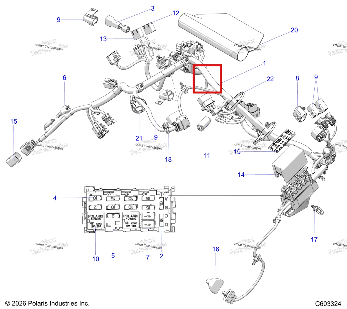 Деталь 4080468 на схеме узла Electrical, Wire Harness, Main S27tfb6r
