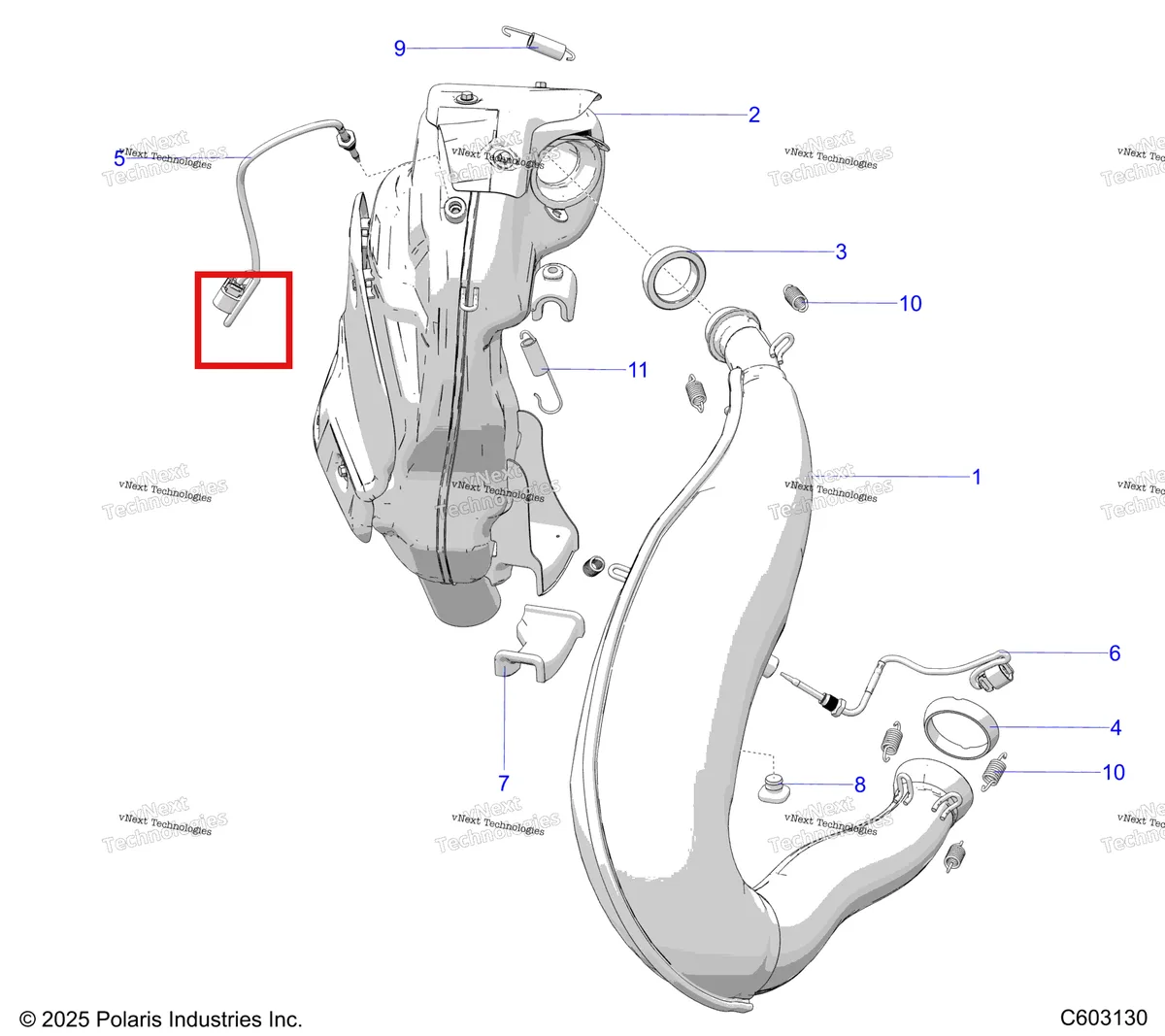Деталь 4080929 на схеме узла Engine, Exhaust