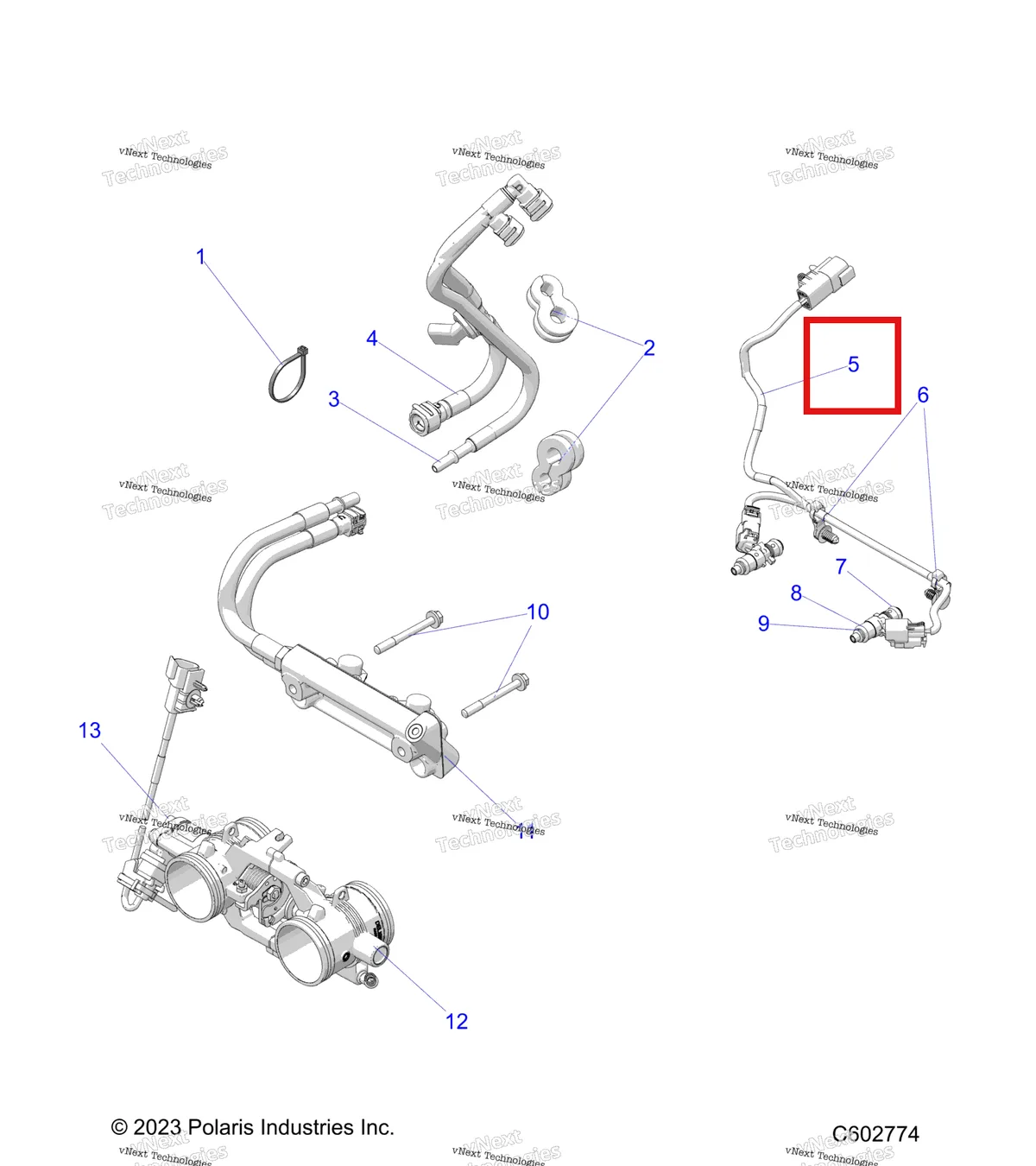 Деталь 4082753 на схеме узла Fuel System, Rail, Lines & Throttle Body S27ajn8rs