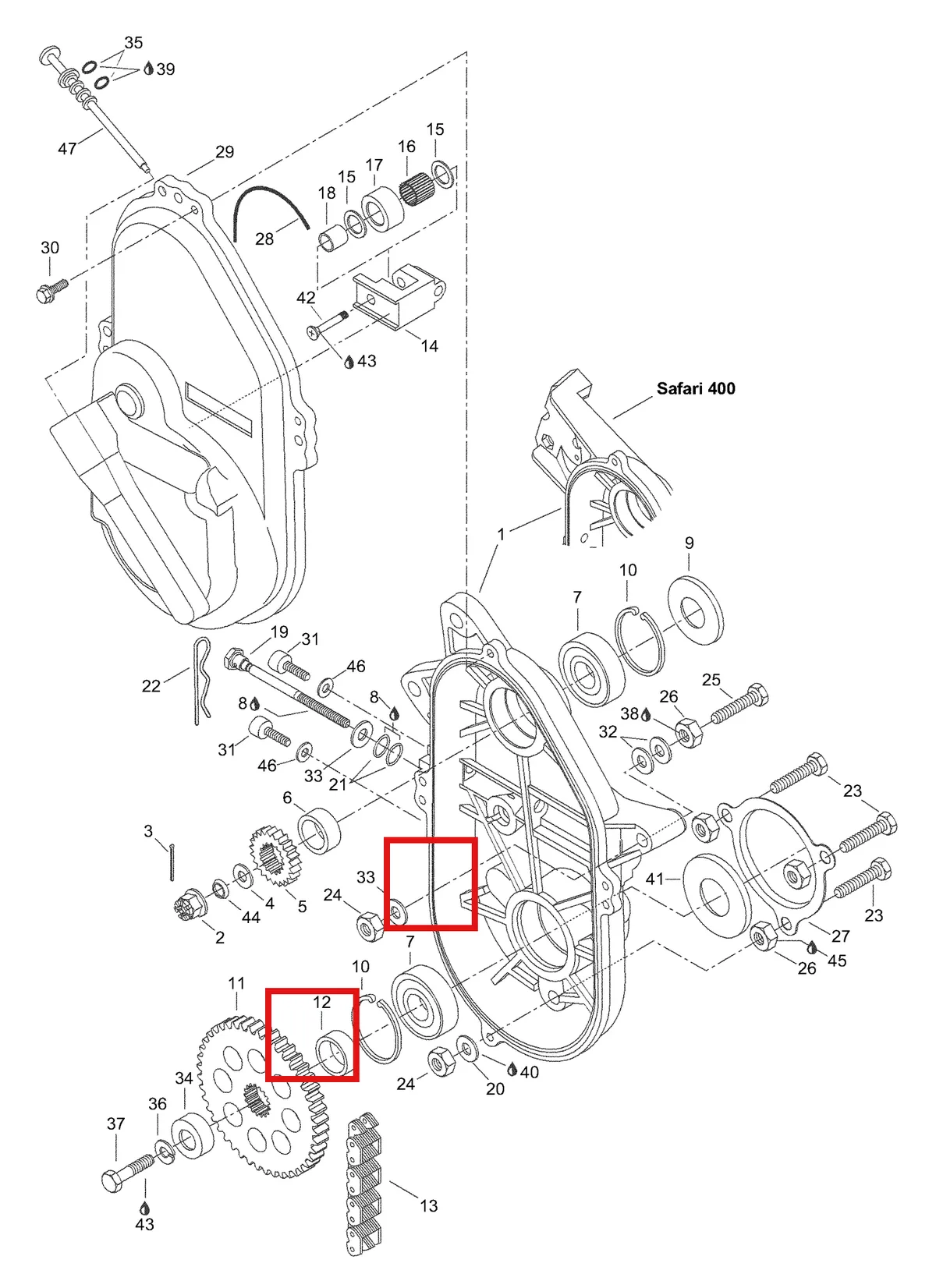 Деталь 40859 (Деталь Allen Screw M8x10) на схеме узла 05- Chaincase