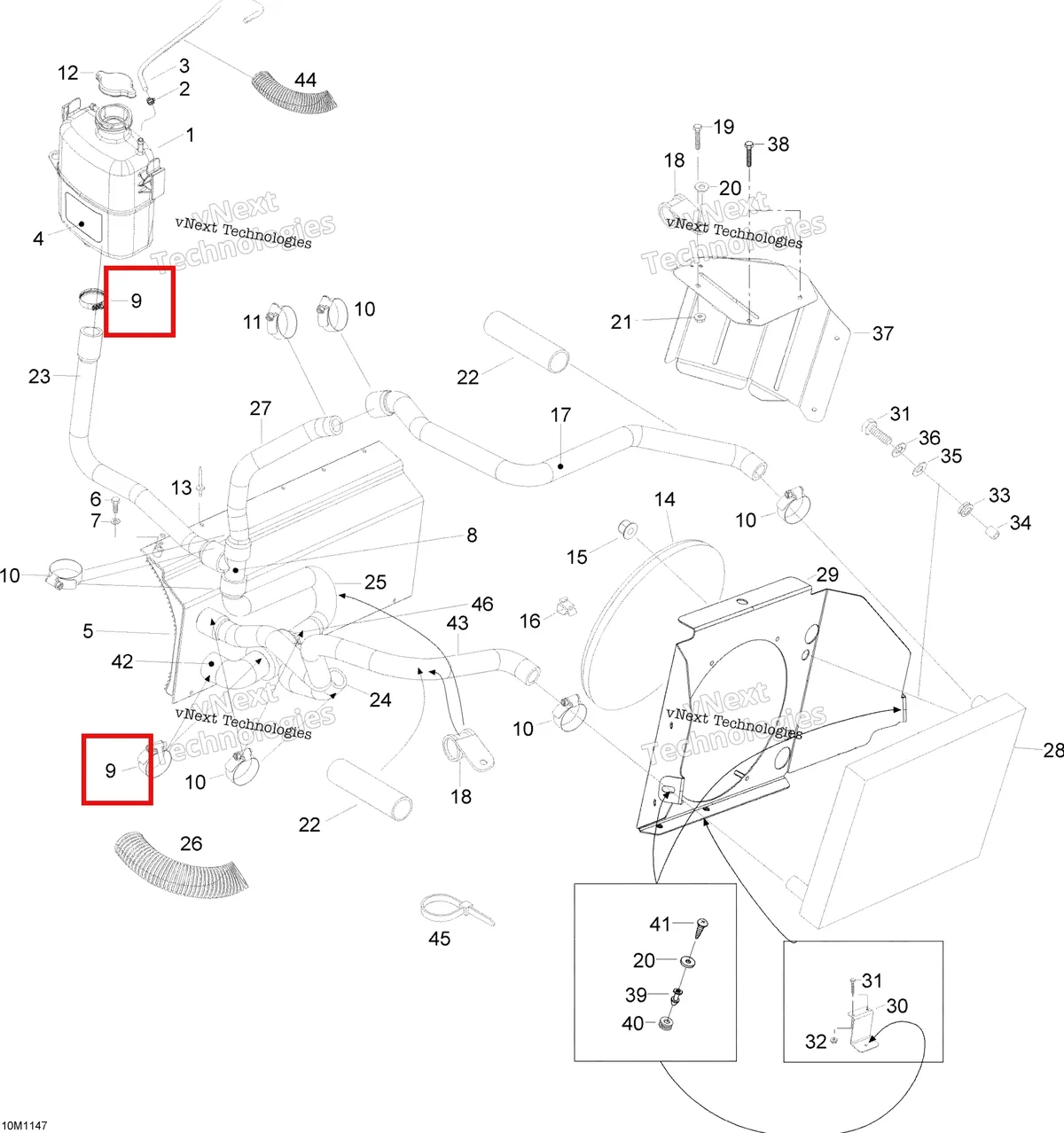 Деталь 408800400 (Тридон Шестерни Струбцины) на схеме узла 2012 Ski-Doo Skandic SWT V800 YetiII Cooling System
