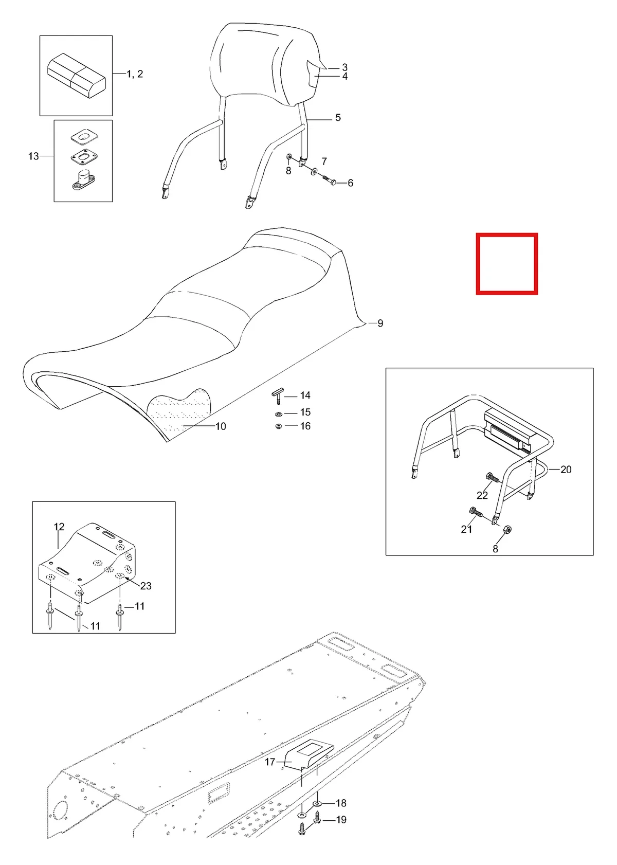 Деталь 40882 (Деталь Torx-screw M8 X 20. Enduro 400 R.c.) на схеме узла 09- Body