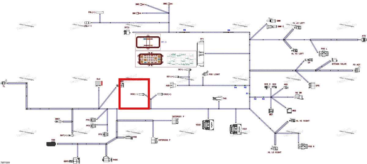 Деталь 409010300 (Разъем) на схеме узла 2026 Can-Am OUTLANDER - 4X4 - EV - 2WTA - Granite Grey Electric - Main Harness - 710009748