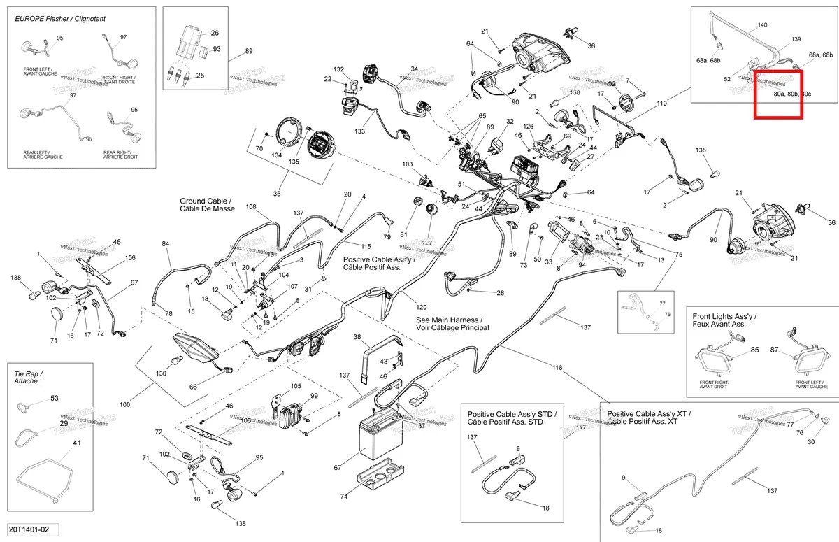 Деталь 409012900 (фишки) на схеме узла 2014 Can-Am OUTLANDER 400 EFI, STD, XT Electrical System