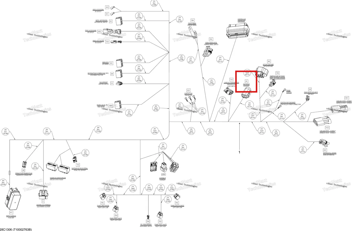 Деталь 409014900 (Замок) на схеме узла STD, XT, LSV Main Harness