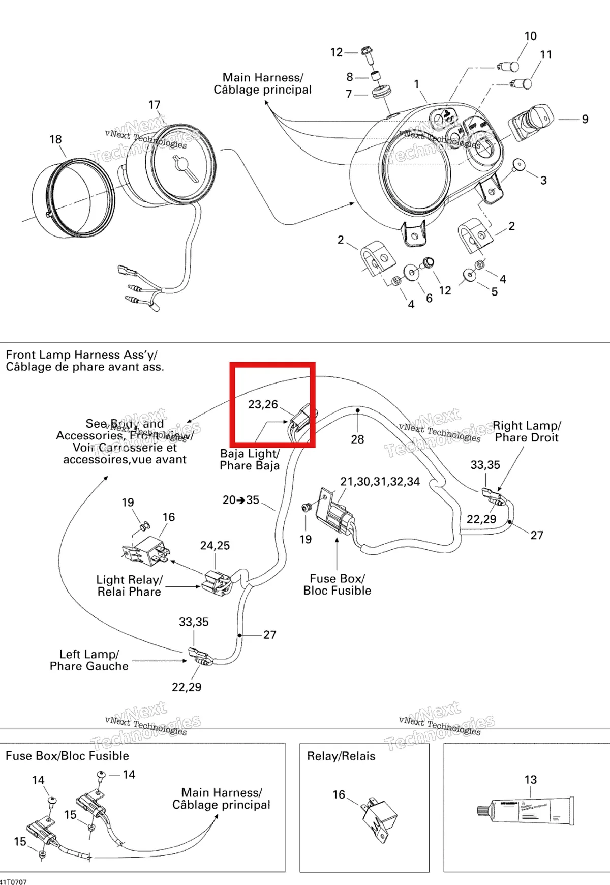Деталь 409204200 (Разъем) на схеме узла 2007 Can-Am DS 650 X Electrical Accessories
