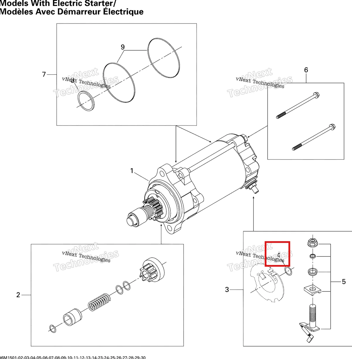 Деталь 410204500 (Шайба) на схеме узла 2015 Ski-Doo EXPEDITION SPORT 550F XP154 Electric Starter