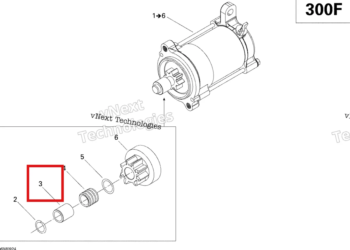 Деталь 410207800 (Деталь Stop Bushing) на схеме узла 2009 Ski-Doo Skandic Tundra Electric Starter