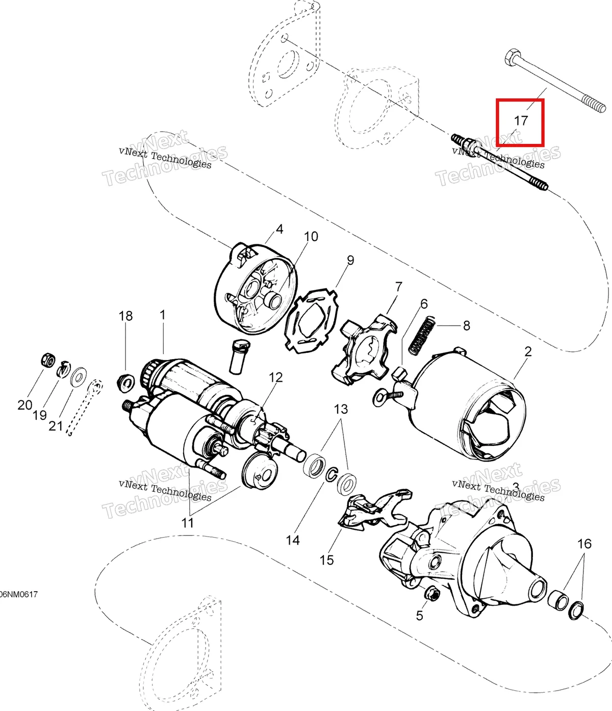 Деталь 410212000 (Деталь Screw M5) на схеме узла 2006 Ski-Doo Skandic LT 440F Electric Starter