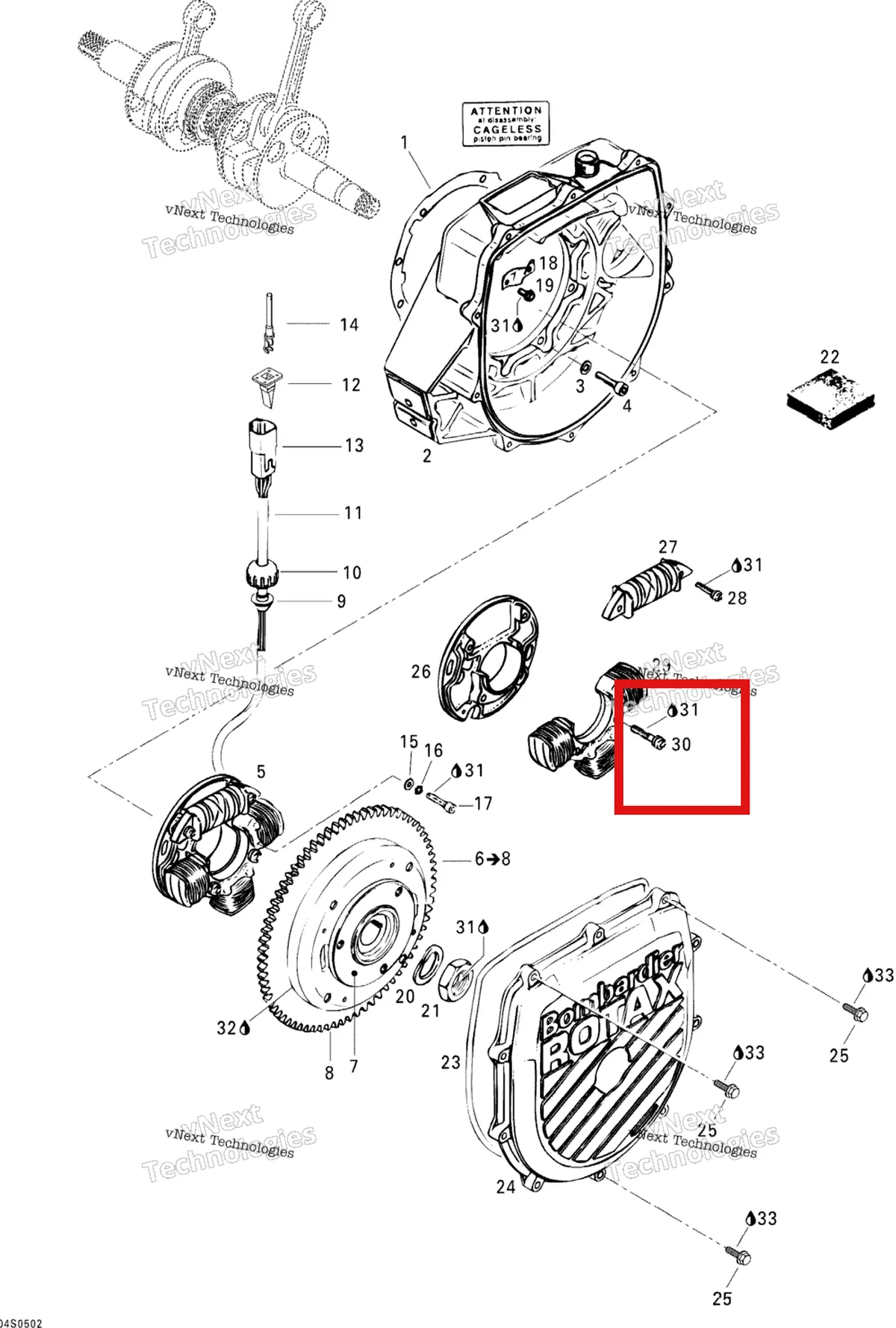 Деталь 410913900 на схеме узла 2005 Sea-Doo GTI Magneto