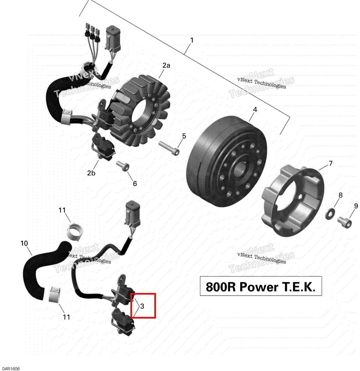 Деталь 410922948 (Деталь Pickup Ass'y) на схеме узла 2016 Ski-Doo SUMMIT 800R P-TEK Magneto - 800R Ptek