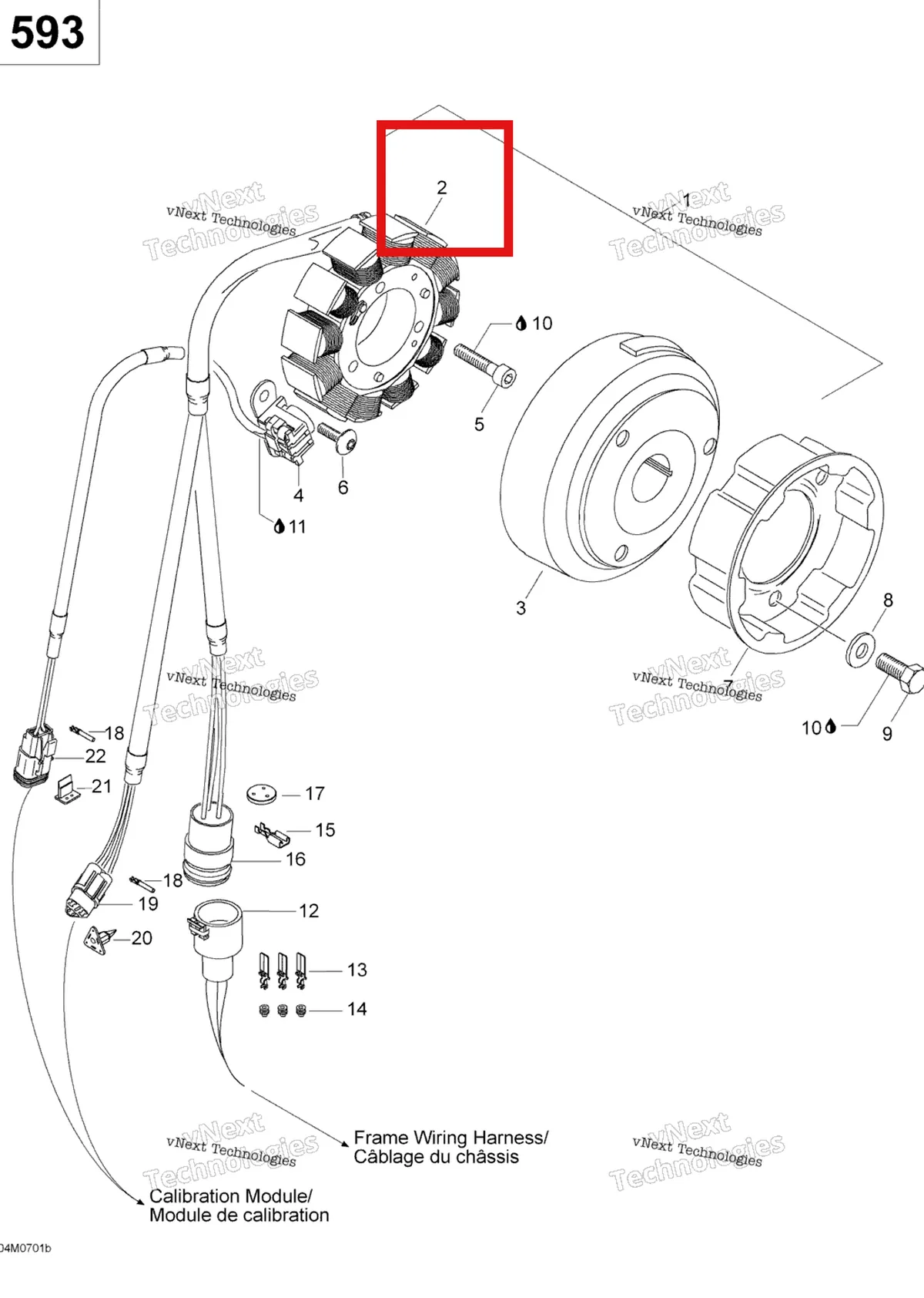 Деталь 410922949 (Stator Plate Ass’y) на схеме узла 2007 Ski-Doo Skandic SUV 600 Magneto 600 Suv
