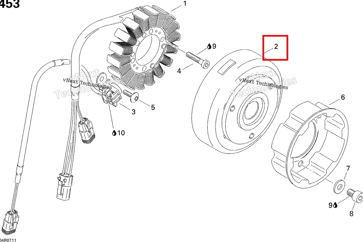 Деталь 410922953 на схеме узла 2007 Ski-Doo MX Z 440X Racing Magneto