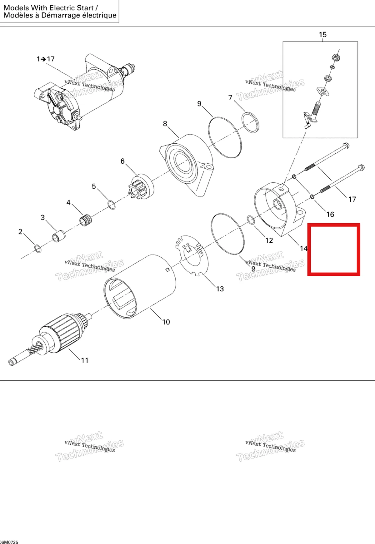 Деталь 410922959 (Деталь Housing Assy) на схеме узла 2007 Ski-Doo GSX LTD 600 HO SDI Electric Starter