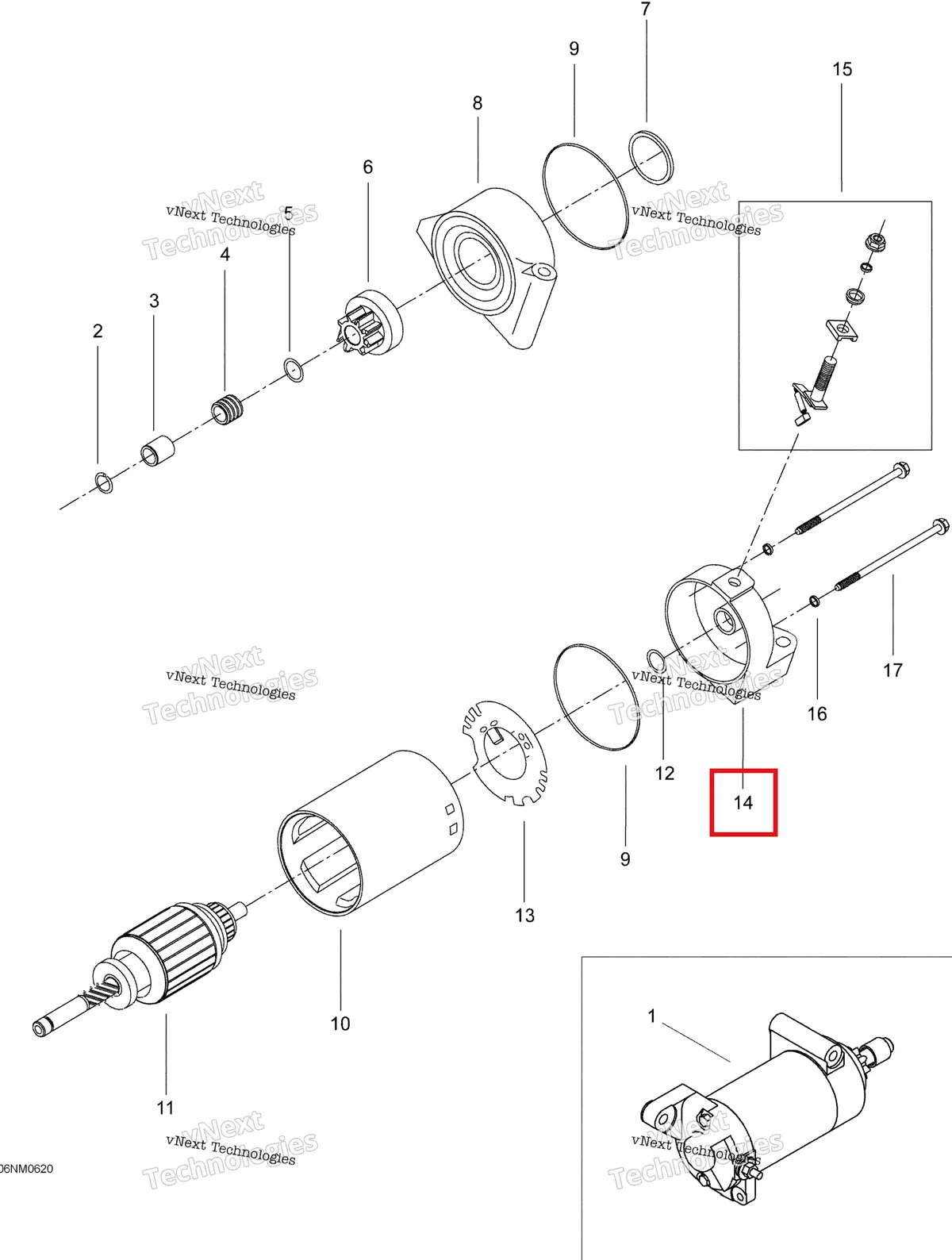 Деталь 410922960 (Деталь Housing Assy) на схеме узла 2006 Ski-Doo Expedition 600 H.O. SDI Electric Starter