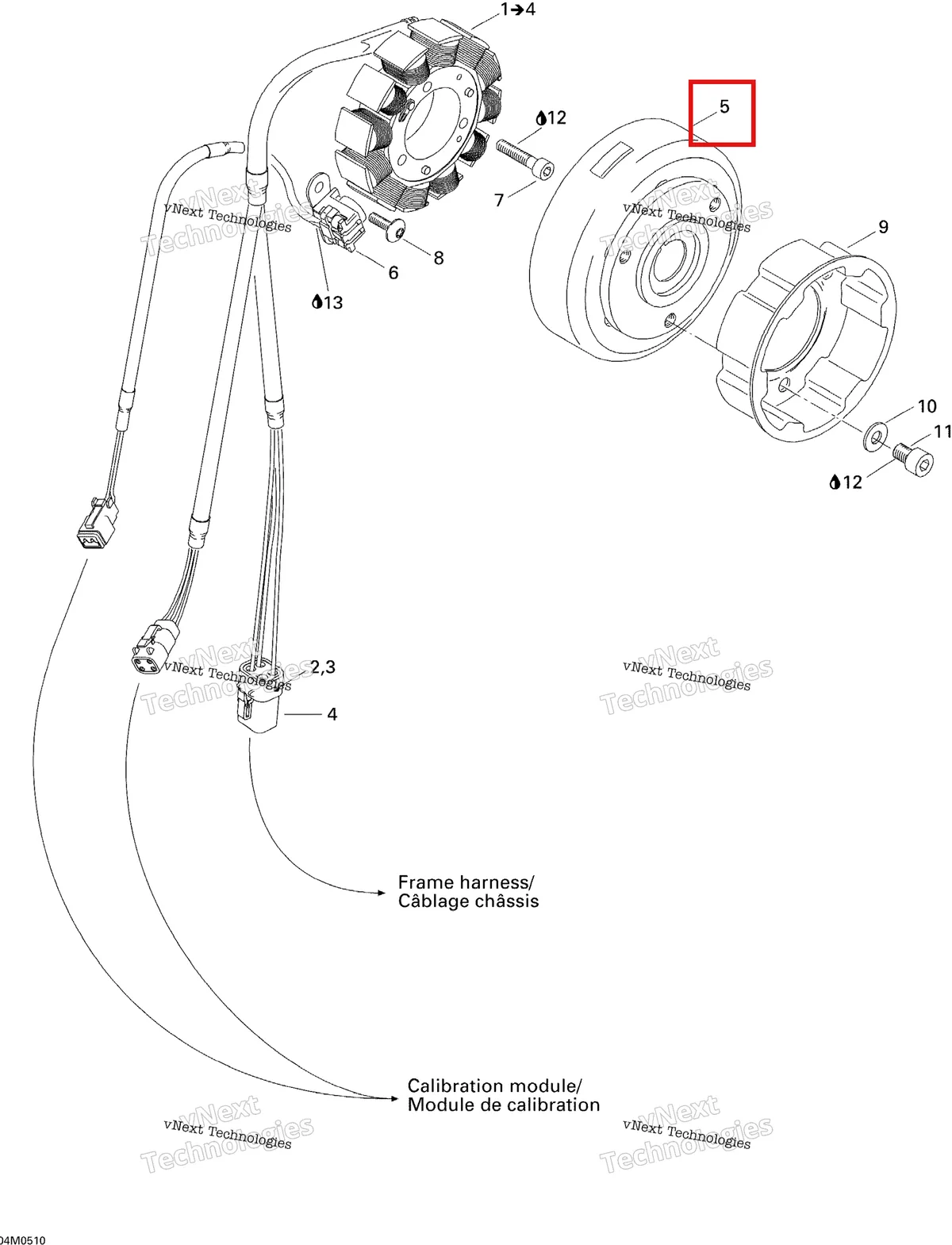 Деталь 410922968 на схеме узла 2005 Ski-Doo MX Z X 440 Racing Magneto