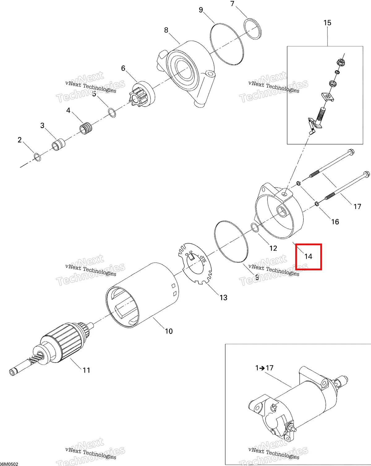 Деталь 410922971 на схеме узла 2005 Ski-Doo GSX 380F Electric Starter Gsx 380F