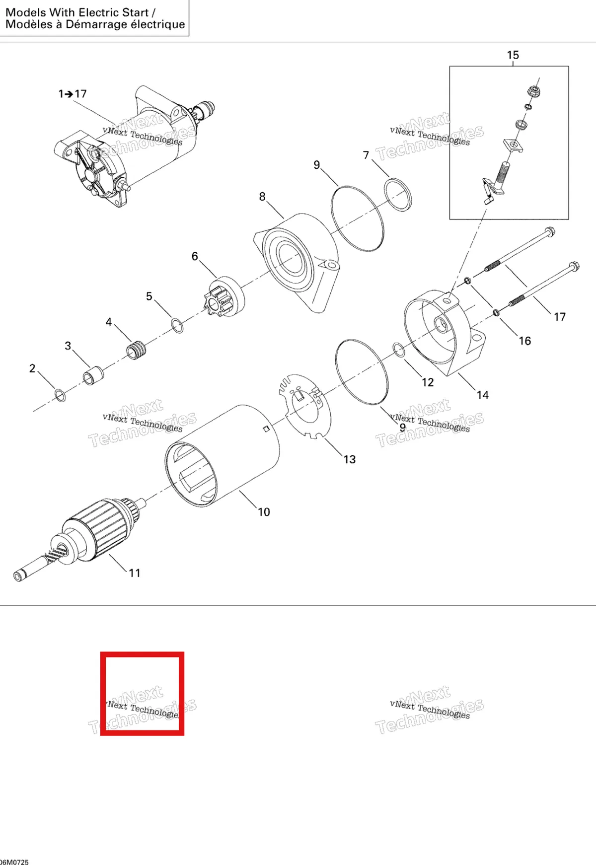 Деталь 410922974 на схеме узла 2007 Ski-Doo GSX LTD 600 HO SDI Electric Starter