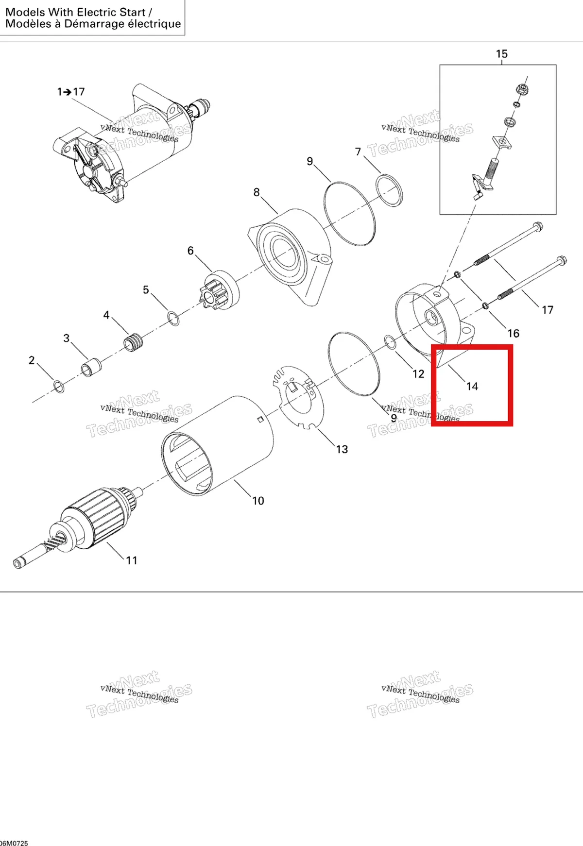 Деталь 410922979 на схеме узла 2007 Ski-Doo GSX Sport 600 HO SDI Electric Starter