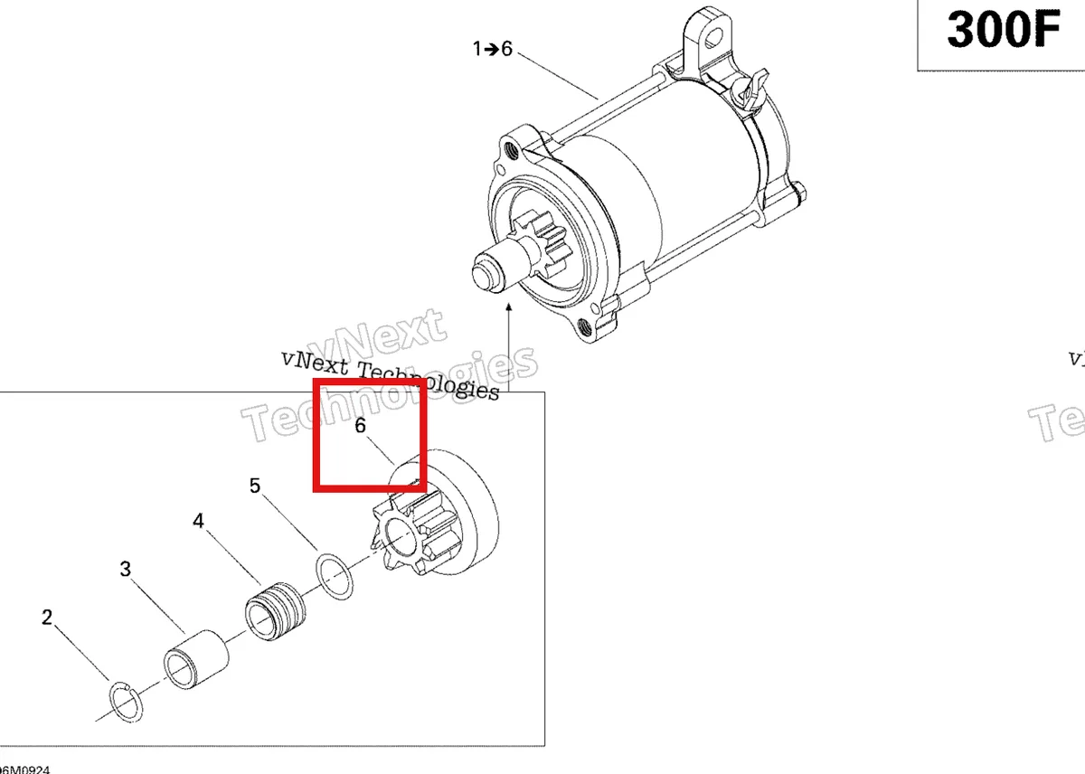 Деталь 410922982 (Деталь Starter Clutch) на схеме узла 2009 Ski-Doo Skandic Tundra Electric Starter