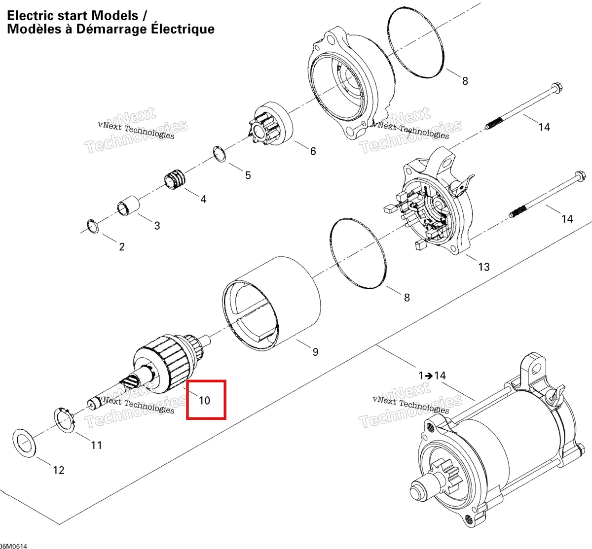 Деталь 410922986 на схеме узла 2006 Ski-Doo Freestyle 300F Electric Starter