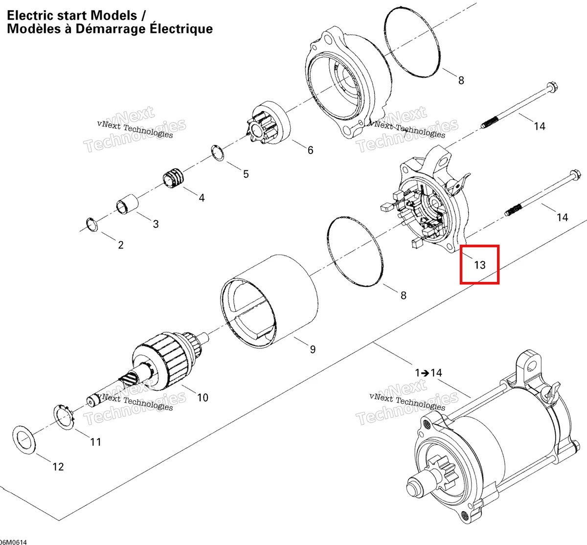 Деталь 410922988 на схеме узла 2006 Ski-Doo Freestyle 300F Electric Starter