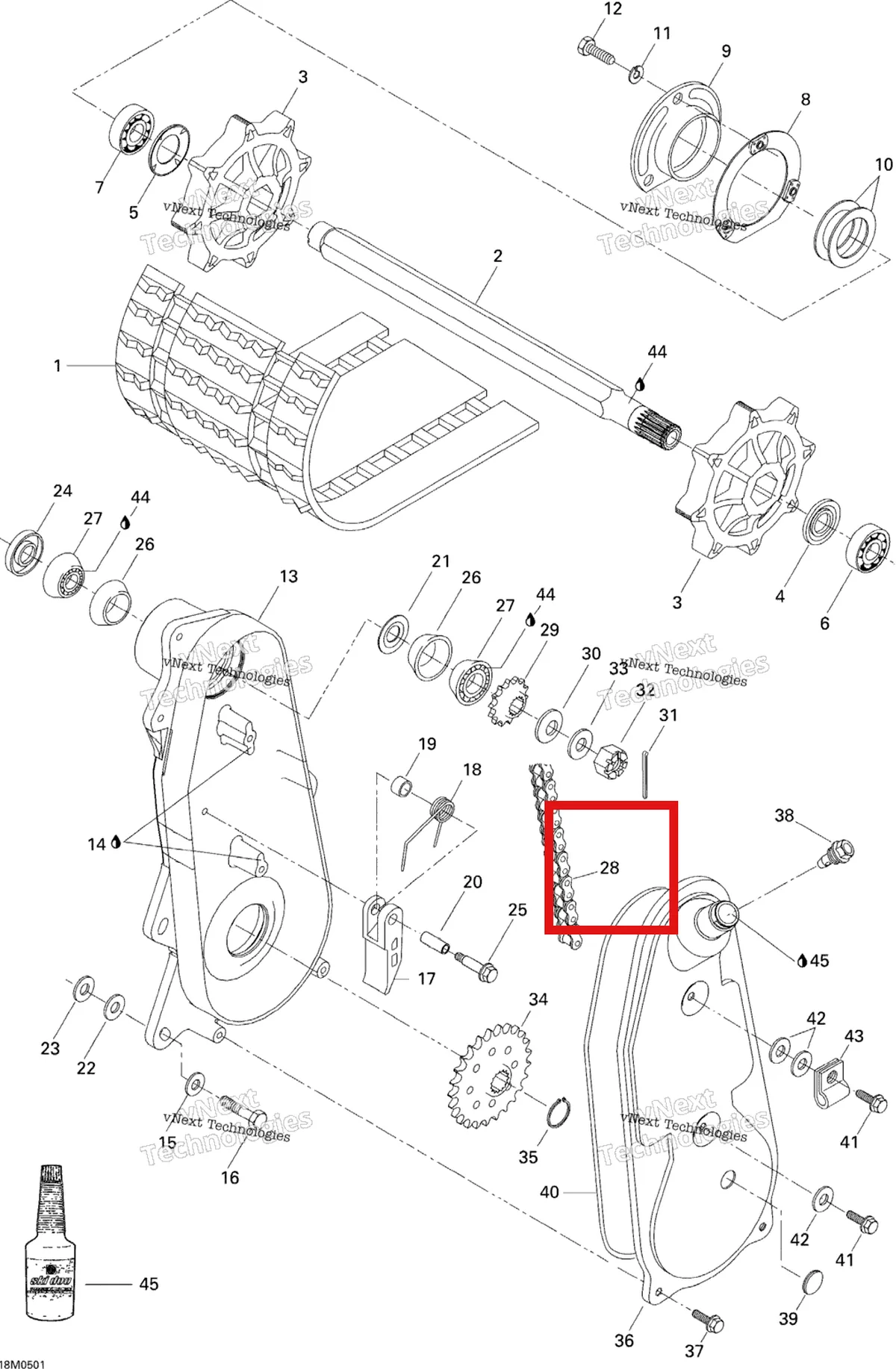 Деталь 412106300 на схеме узла 2005 Ski-Doo Tundra R Transmission