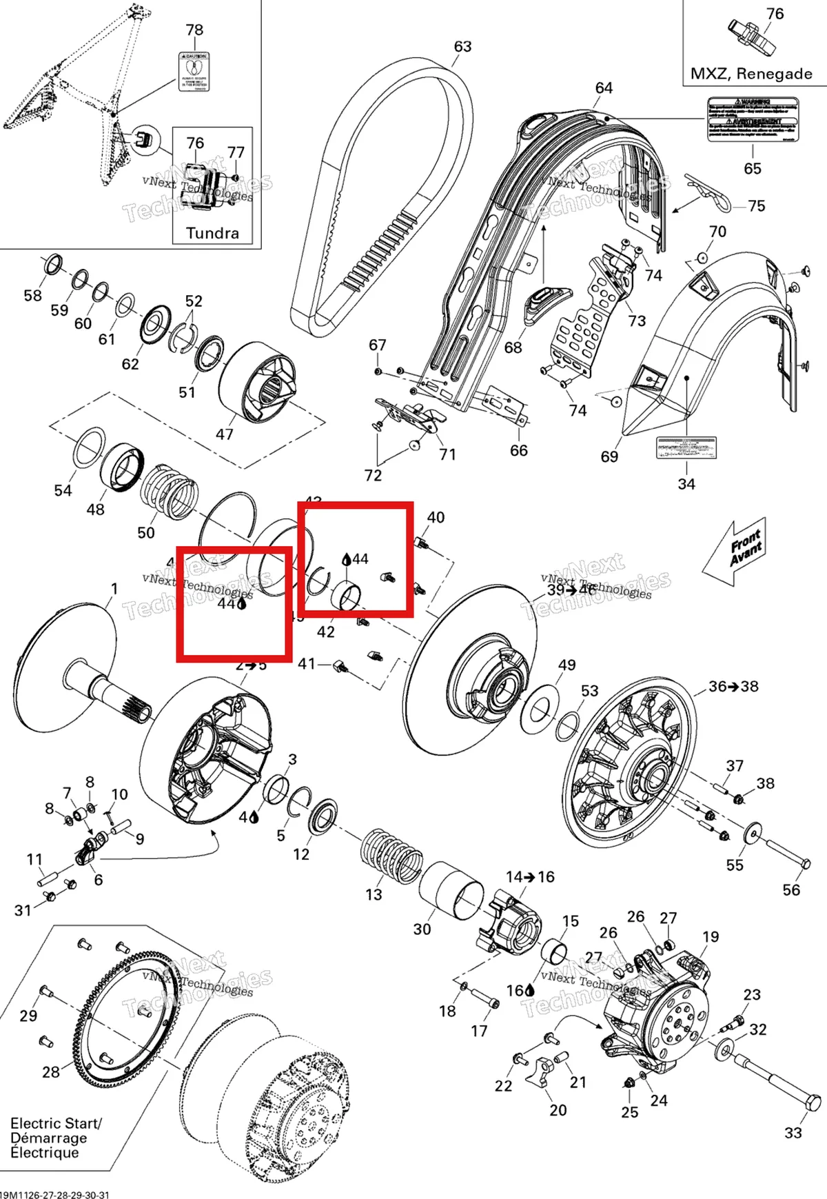 Деталь 413408300 (Деталь Loctite, Black Max., 3 Ml) на схеме узла 2011 Ski-Doo Tundra STD & Sport & LT 550F XP-LTS Pulley System