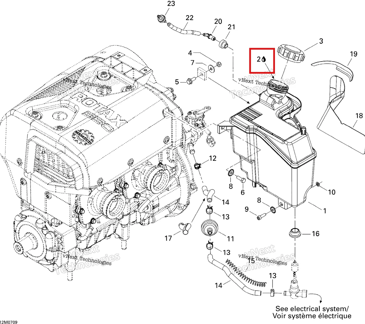 Деталь 413803000 (Деталь Injection Oil (83x 14l)) на схеме узла 2007 Ski-Doo GSX 550F Oil System