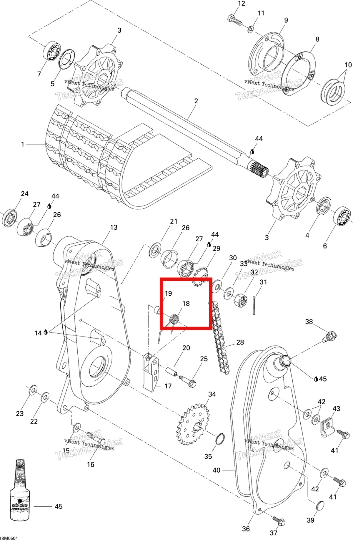 Деталь 414130600 на схеме узла 2005 Ski-Doo Tundra R Transmission