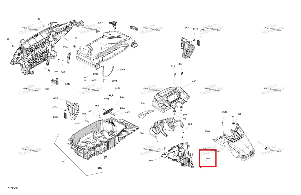 Деталь 414479100 (Зажим) на схеме узла 2026 Can-Am OUTLANDER - 4X4 - STD - 700 - 1CTC - Legion Red Body - Front Section