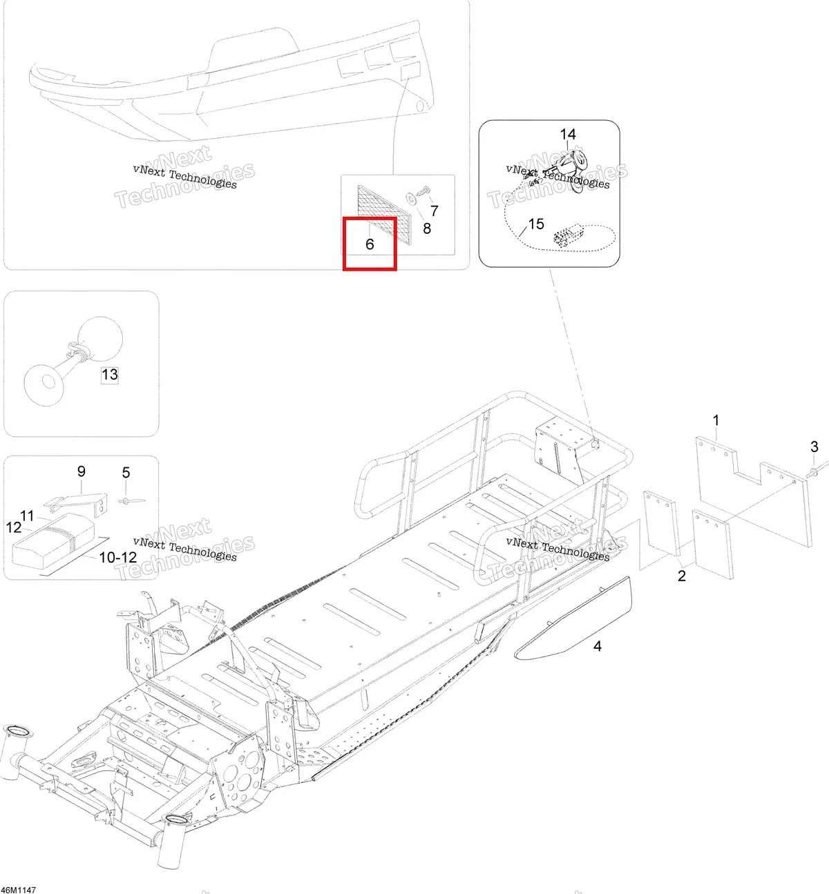 Деталь 414510200 (Рефлектор) на схеме узла 2012 Ski-Doo Skandic SWT V800 YetiII Utilities