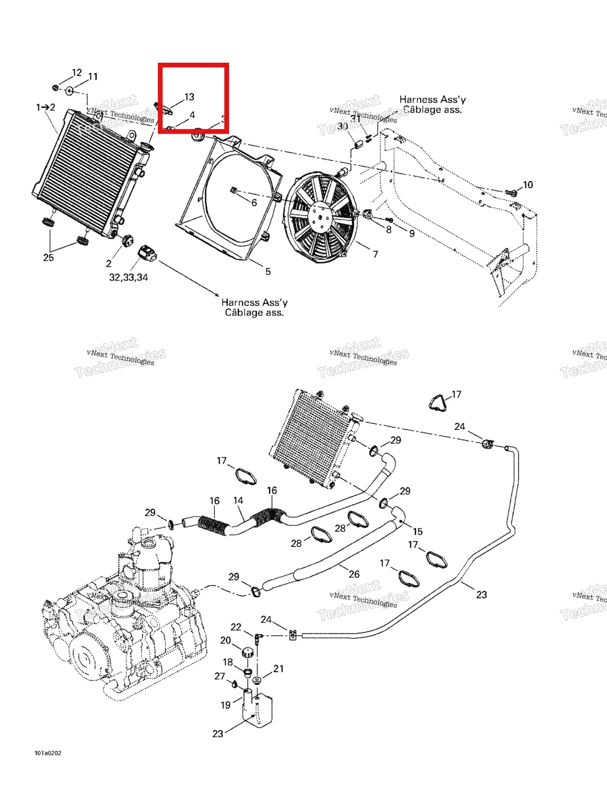 Деталь 414684700 (Крышка Давления) на схеме узла 2002 Can-Am Traxter XL, 7458 Cooling System