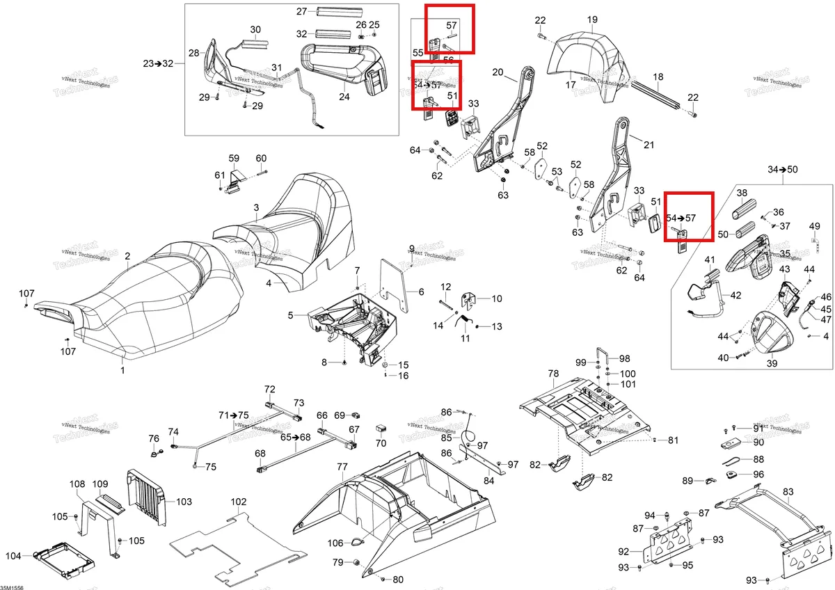 Деталь 414821400 (Штифт) на схеме узла 2015 Ski-Doo EXPEDITION LE 900 ACE Seat