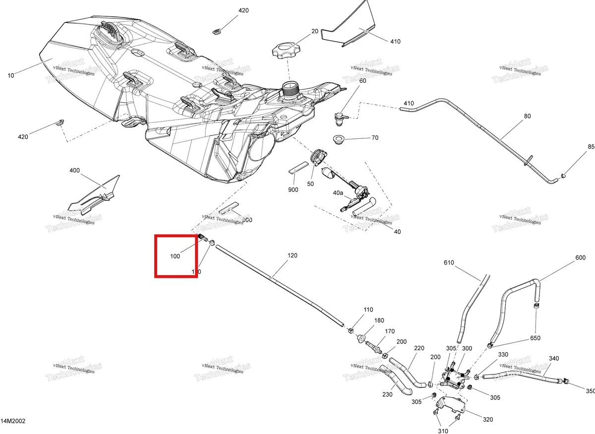 Деталь 414872100 (Фильтр) на схеме узла 2020 Ski-Doo EXPEDITION SPORT 550F Engine - Fuel