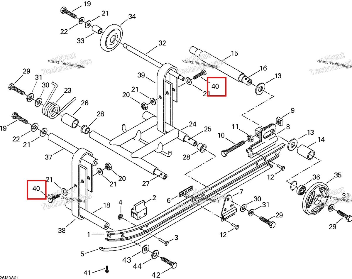 Деталь 414880500 на схеме узла 2008 Ski-Doo Mini Z Rear Suspension