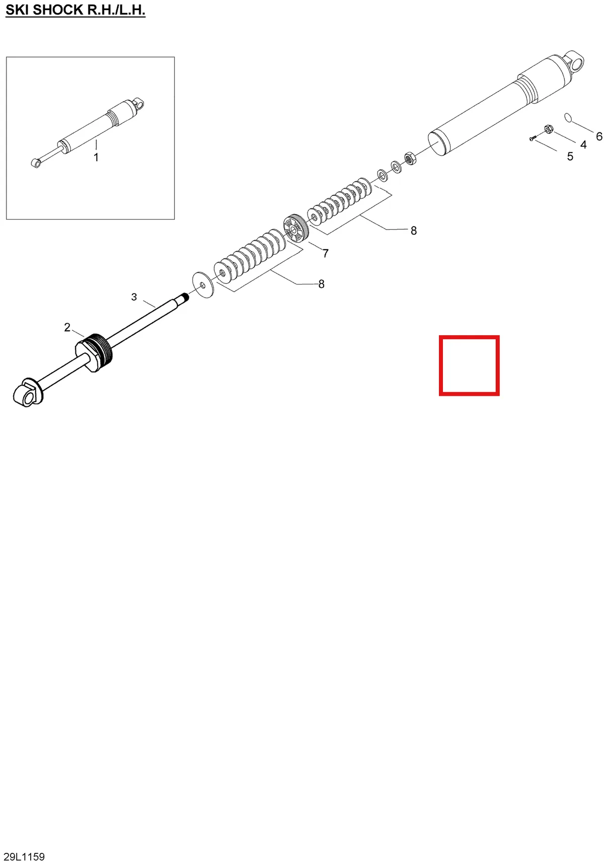 Деталь 414888305 (Деталь Piston 36mm., 2 X 0,3 Slits) на схеме узла 07- Take Apart Shock, Ski