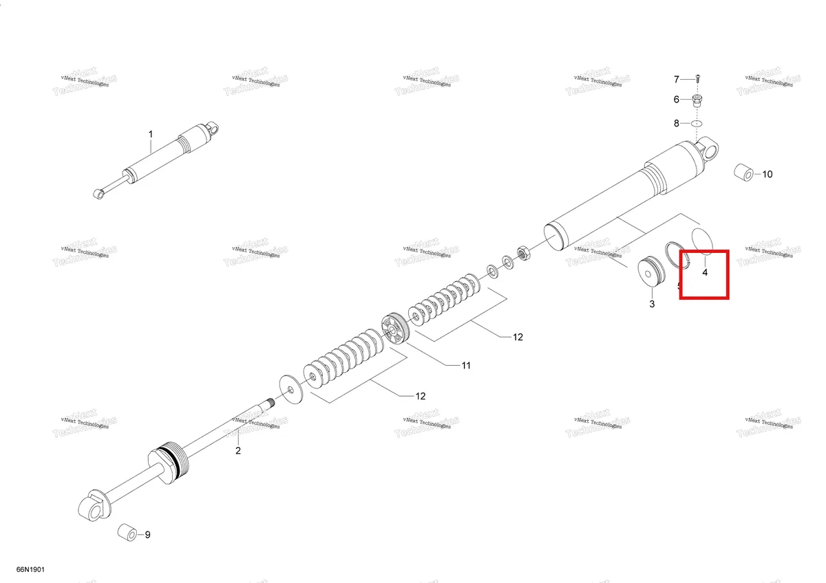 Деталь 414888312 (Кольцо) на схеме узла 2019 Ski-Doo EXPEDITION XTREME 800R E-TEC Front Shocks - 800R E-Tec