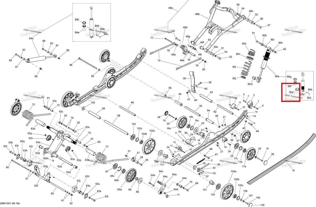 Деталь 414888316 (Пружины) на схеме узла 2013 Ski-Doo MXZ TNT 800RETEC XS Rear Suspension