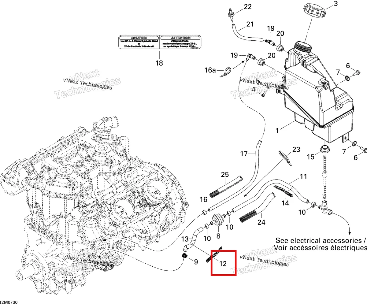 Деталь 414940300 (Пружина) на схеме узла 2007 Ski-Doo MACH Z Adrenaline Oil System