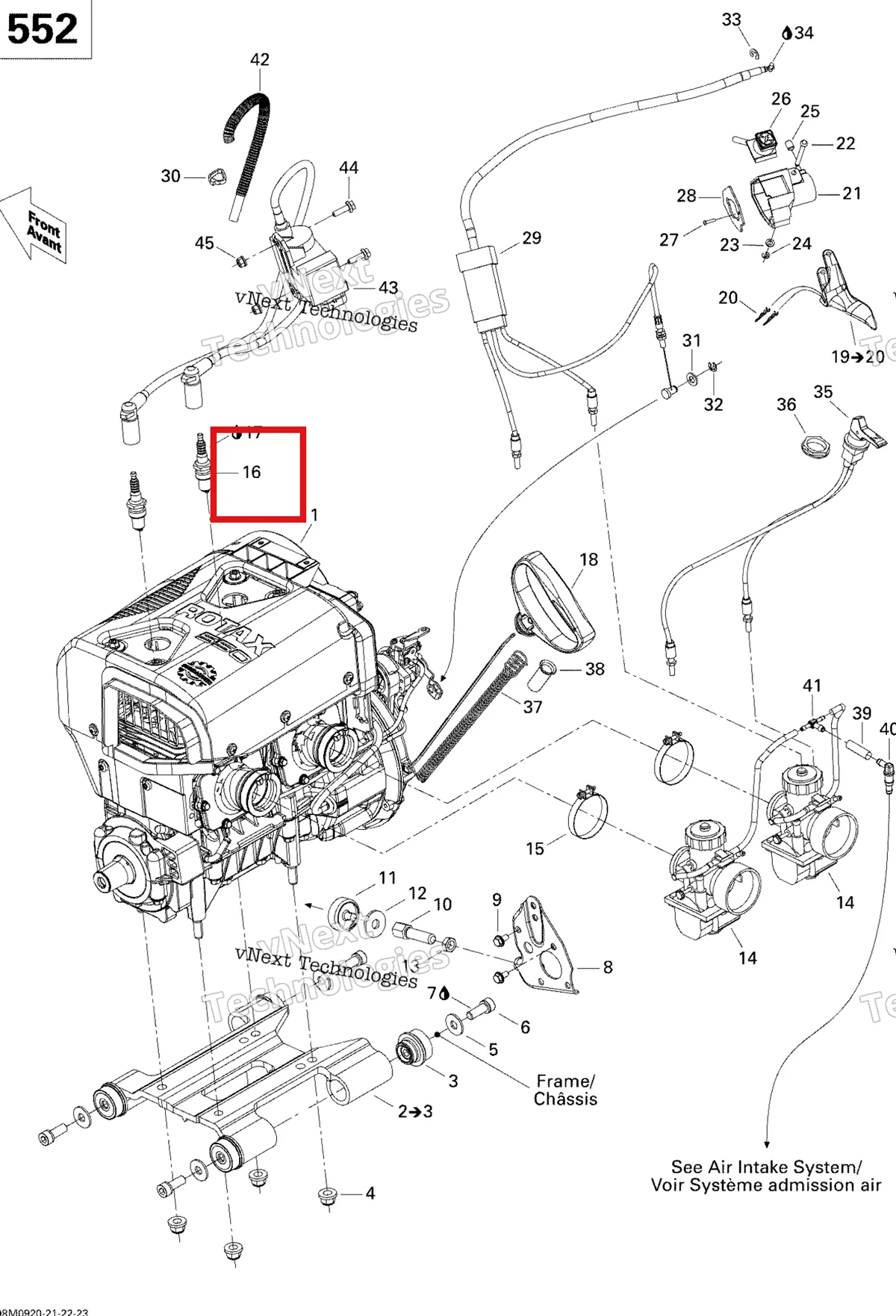 Схема применяемости: Свеча зажигания NGK BR9 ES Ski-Doo Skandic SUV (2009) (414961100)