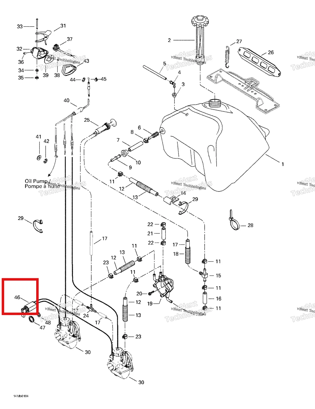 Деталь 414967000 (Кабель Дросселя) на схеме узла 2001 Ski-Doo Formula Deluxe 380 F Fuel System