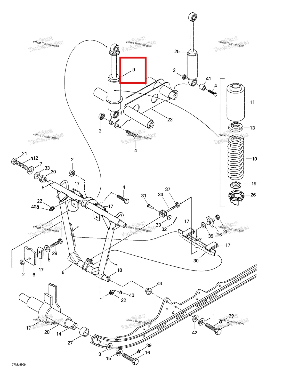 Схема применяемости: 414975700 Amortisseur *shock, Bombardier