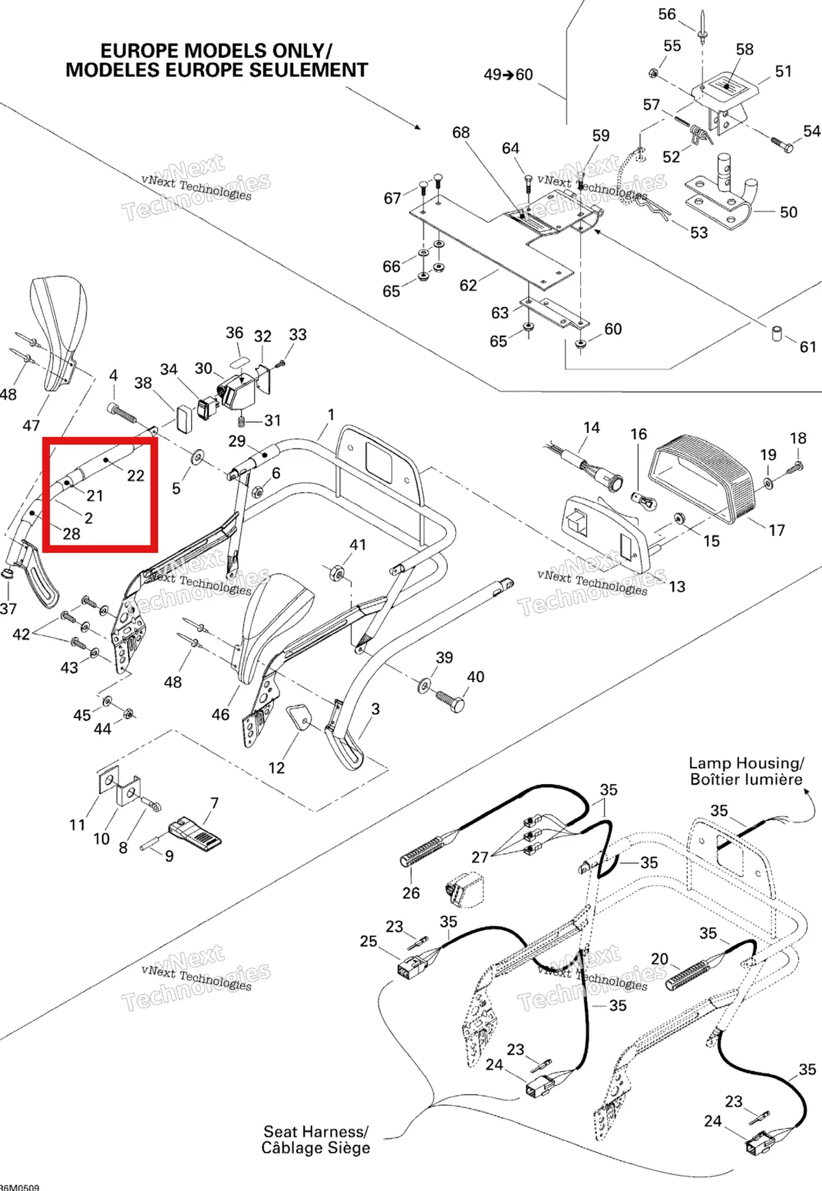 Деталь 414988700 на схеме узла 2005 Ski-Doo Legend V-1000 Luggage Rack