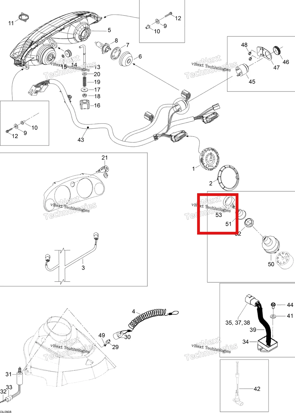 Схема применяемости: BLANK ключ Ski-Doo Skandic SUV (2009) (414991700)