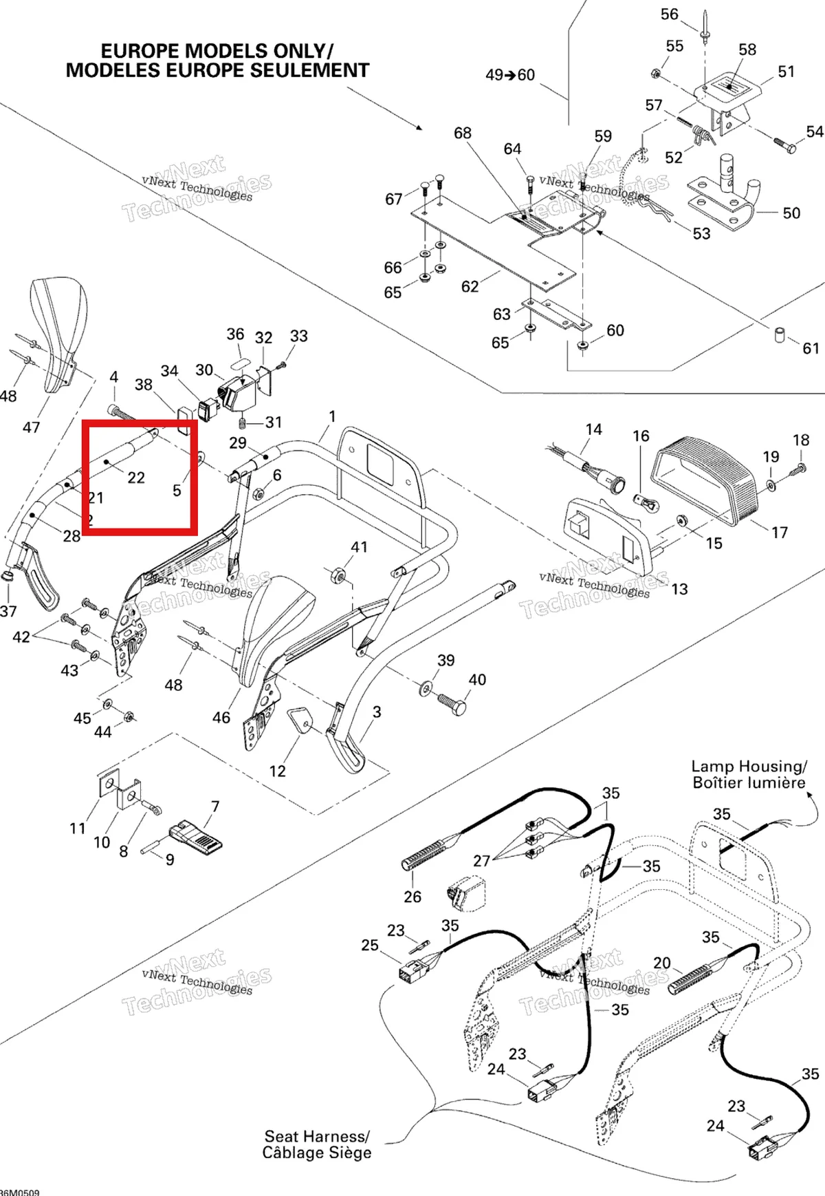 Деталь 415050200 на схеме узла 2005 Ski-Doo Legend V-1000 Luggage Rack