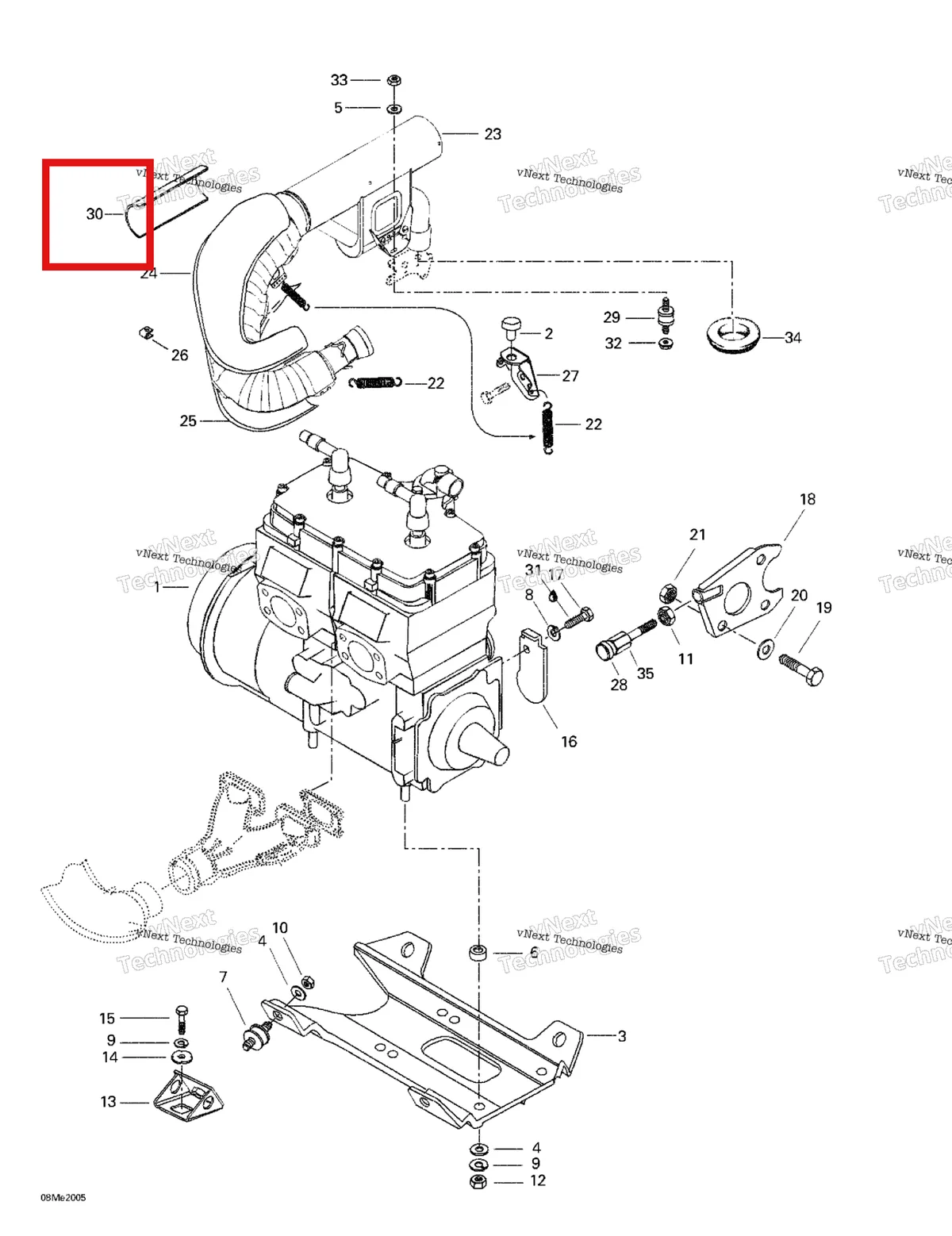 Деталь 415064900 (Светоотражающие Лист) на схеме узла 2000 Ski-Doo Formula 500 LC Engine Support And Muffler