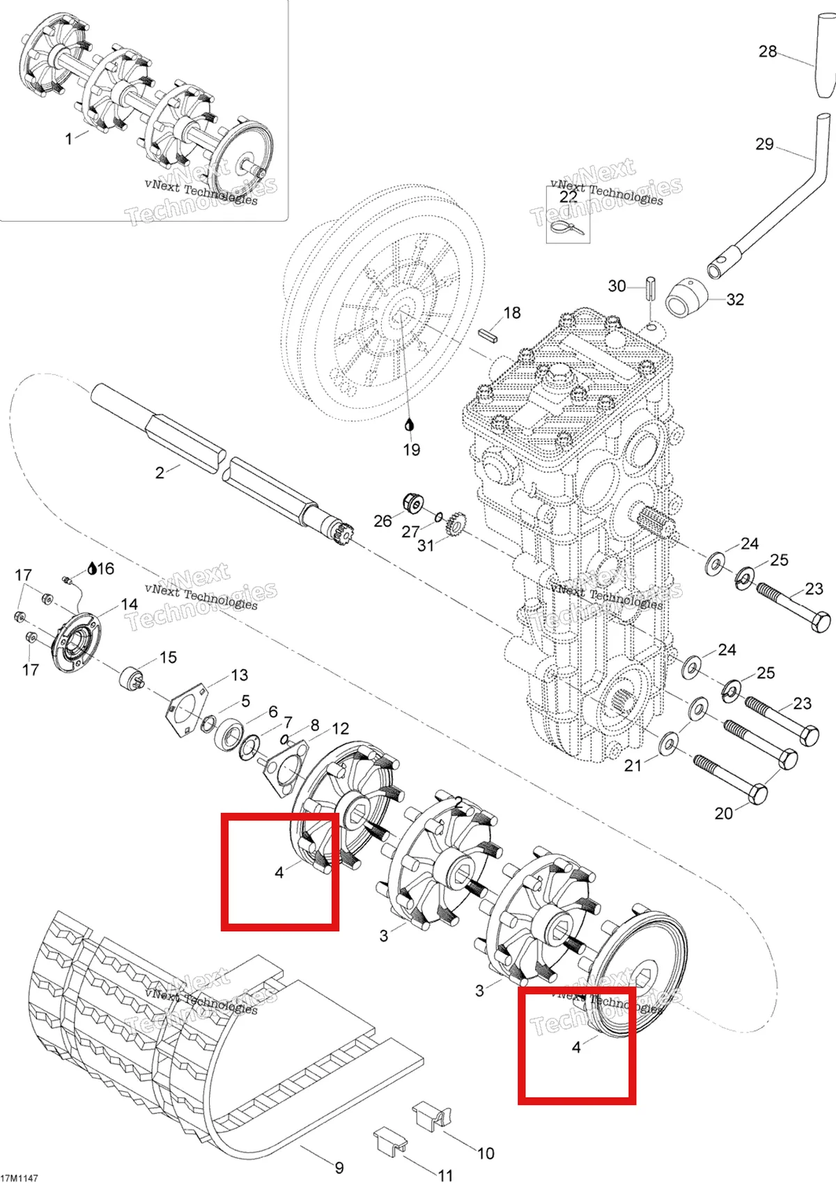 Схема применяемости: Приводная система, Ski-Doo Expedition Tuv 600 H O Sdi 415067400
